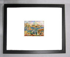 Artwork with a thin frame and thick mat