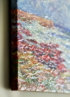 Overall gel medium embellishment on a canvas print