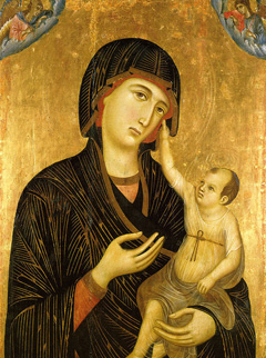 Madonna and Child tempera painting by Duccio, 13th century