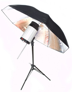 A reflective umbrella for photo studio diffused lighting