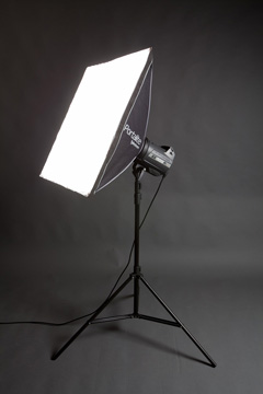 Soft box on a photography studio light