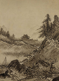 Ink wash painting by Sesshu Toyo, 15th century, Autumn Landscape