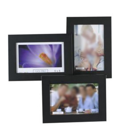 A collage-style three-opening picture frame
