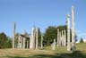 Burnaby Mountain Park Carved Poles, Canada Stock Photos