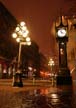 Gastown Steam Clock Winter, Canada Stock Photographs