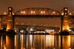 Burrard Bridge At Winter Night, Canada Stock Photographs