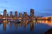 Yaletown Skyline False Creek Night Shots, Canada Stock Photographs