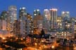 Downtown Night West End, Canada Stock Photographs