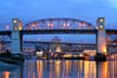 Burrard Bridge Winter Night, Canada Stock Photographs