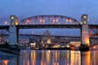 Burrard Bridge Winter Night, Canada Stock Photographs