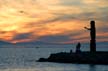 English Bay Sunset, Canada Stock Photographs