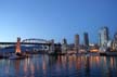 False Creek At Night Burrard Bridge, Canada Stock Photographs