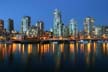 False Creek At Night Burrard Bridge, Canada Stock Photographs