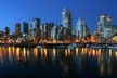 False Creek At Night Burrard Bridge, Canada Stock Photographs