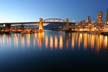 False Creek At Night Burrard Bridge, Canada Stock Photographs