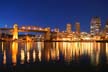 False Creek At Night Burrard Bridge, Canada Stock Photographs