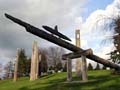 Burnaby Mountain Park Carved Poles, Canada Stock Photos