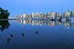 Downtown Vancouver At Night, Canada Stock Photos