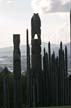 Burnaby Mountain Park Carved Poles, Canada Stock Photos