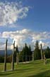 Burnaby Mountain Park Carved Poles, Canada Stock Photos