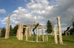 Burnaby Mountain Park Carved Poles, Canada Stock Photos