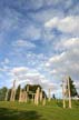 Burnaby Mountain Park Carved Poles, Canada Stock Photos