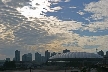 Cambie Bridge $ BC Place Stadium False Creek, Canada Stock Photographs