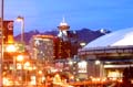 Downtown Vancouver At Night, Canada Stock Photos