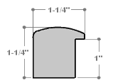 This simple, matte white frame features a thick curved profile.  The slope of the face makes this a simple but glamorous selection. A 1 " rabbet gives this frame a narrow shadow-box quality. 

1.25 "es width: ideal for medium-sized images.  Select an oil or watercolour painting, print, or black-dominant grayscale photograph.