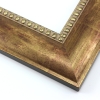 This solid wood frame features a wide clam shell profile finished with striking gold foil over a red-brown base. The result is a veined, fingerprint design that gives the frame a traditional, classic look. A beaded inner lip completes the design, tipped with the same colouring.
2.5 " width: ideal for large images. Border bold oil paintings or prints, or fine art photographs.